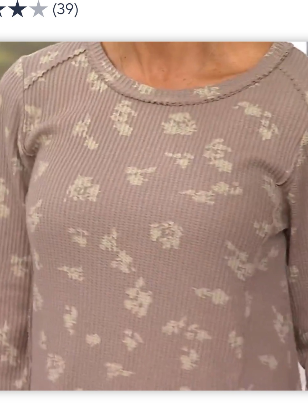 LOGO by Lori Goldstein Printed
Waffle Long Sleeve Top
Fossil Tan Large